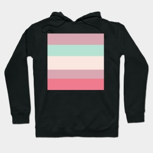 A world-class combo of Pale Chestnut, Powder Blue, Very Light Pink and Carnation stripes. Hoodie